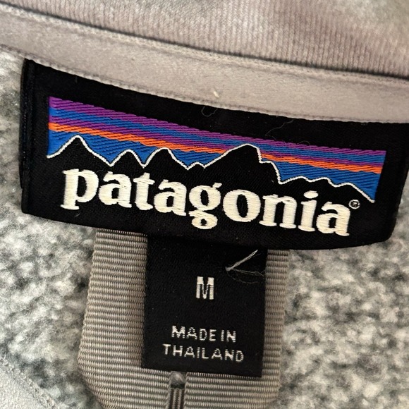 Patagonia Jacket Women Medium Birch White Better Sweater 1/4-Zip Pullover Fleece - Picture 4 of 9